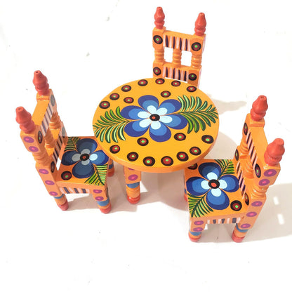 Hand-Painted Pinewood mini TRAY / dish Guatemala, NAHUALA
