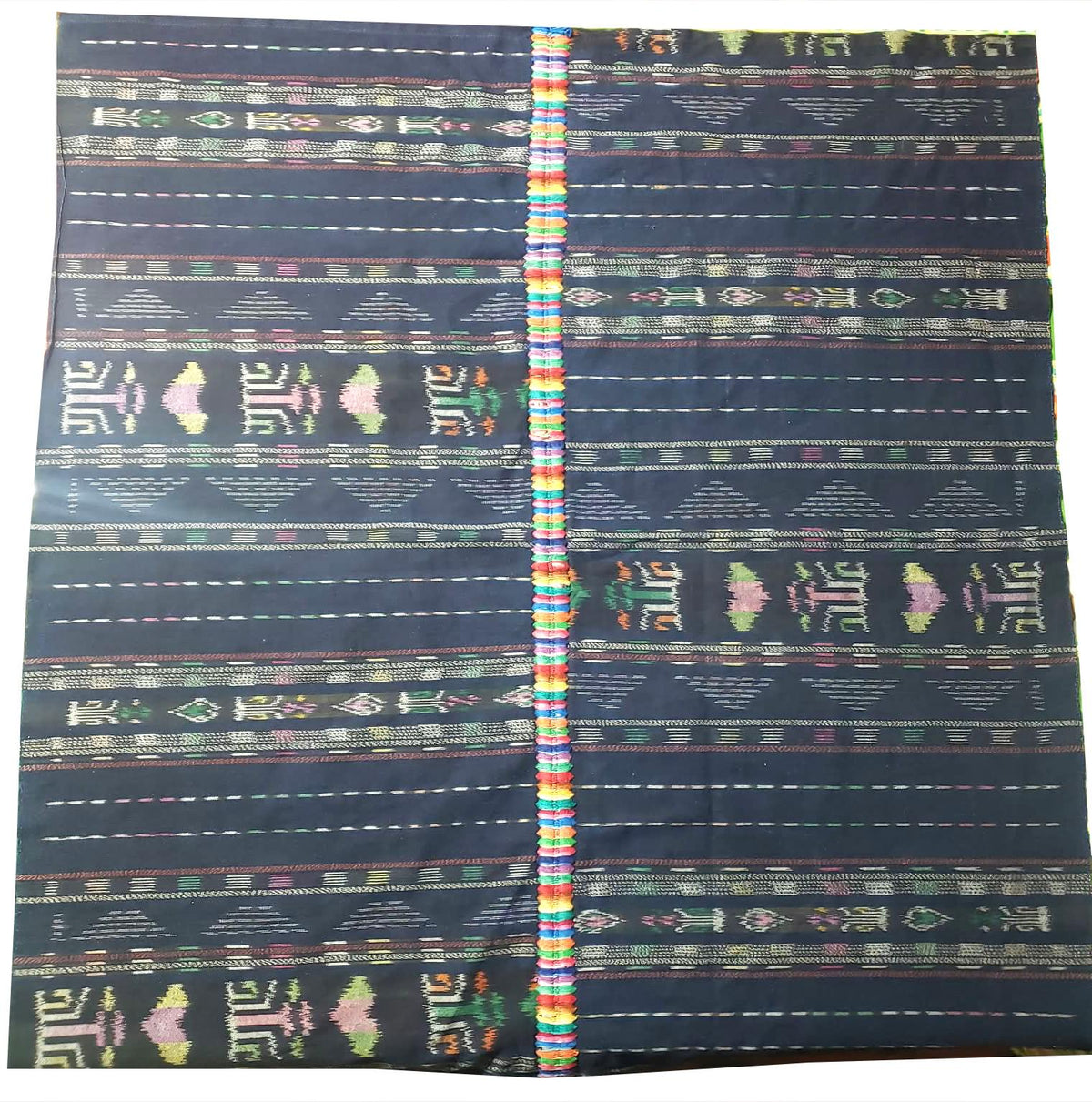 INDIGO Artisan Elegance TABLECLOTH, Embroidered Nahuala Heritage Table Cover, Vibrant Threads Dining Cloth