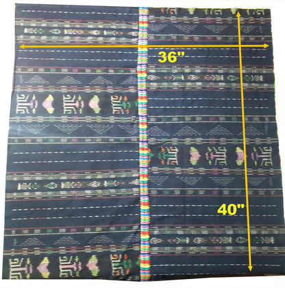 INDIGO Artisan Elegance TABLECLOTH, Embroidered Nahuala Heritage Table Cover, Vibrant Threads Dining Cloth