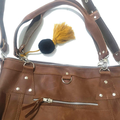 Genuine Leather Convertible Backpack Diaper Bag: Full Grain Dark Brown