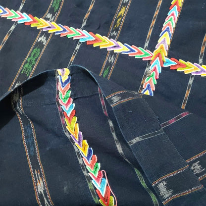 INDIGO Artisan Elegance TABLECLOTH, Embroidered Nahuala Heritage Table Cover, Vibrant Threads Dining Cloth