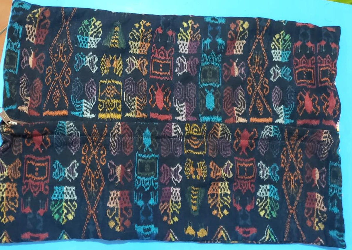 and Embroidered Bird Pillow Cover 14x22, Guatemalan Huipil Cushion Cover, Handwoven Mayan Artisan Pillow, Bohemian Lumbar Accent Pillow