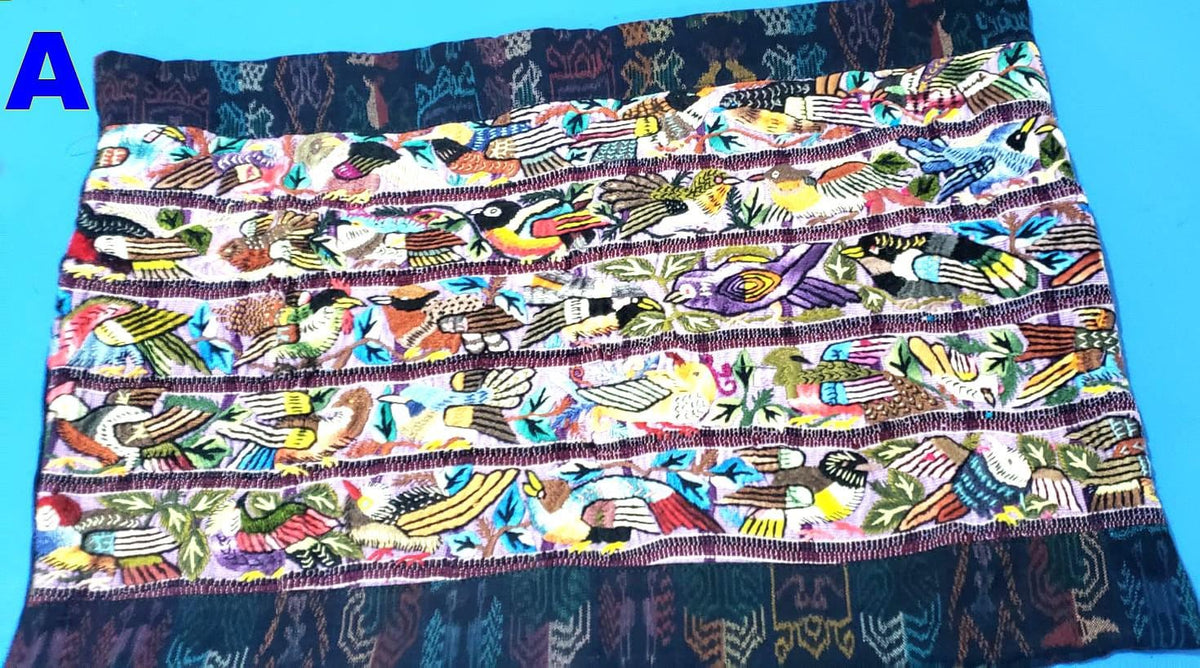 and Embroidered Bird Pillow Cover 14x22, Guatemalan Huipil Cushion Cover, Handwoven Mayan Artisan Pillow, Bohemian Lumbar Accent Pillow