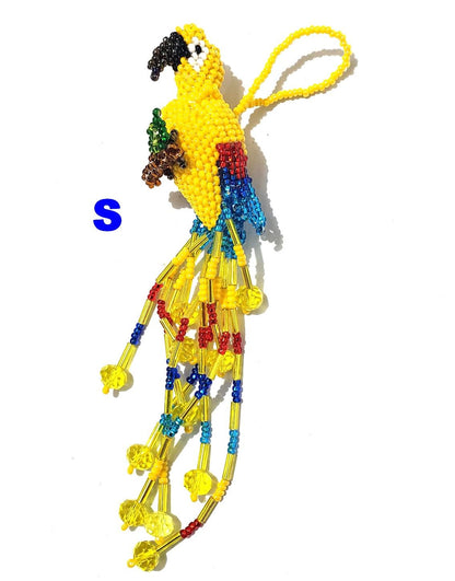 Beaded PARROT Ornament, Czech Glass Bird, For the BIRD Lovers