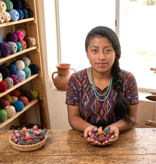 Guatemalan Worry Dolls – 2" Handmade Mayan Textile Dolls (1 Pack)