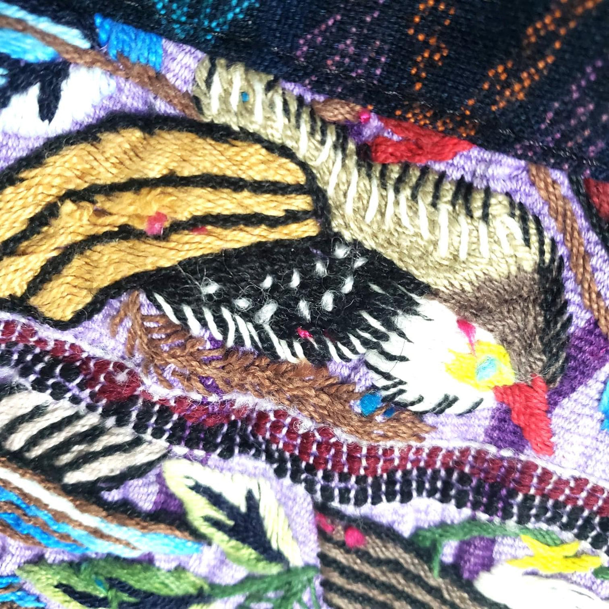 Hand Embroidered Bird Pillow 10x10, Guatemalan Huipil Cushion Cover, Handwoven Mayan Artisan Pillow, Bohemian Accent Pillow