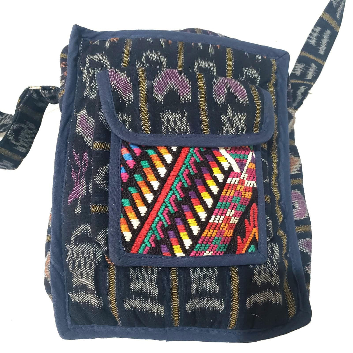 Guatemalan Huipil Leather Crossbody Purse, Fair Trade Artisan Purse