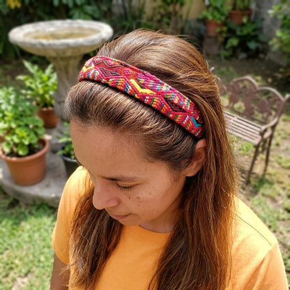 Guatemalan Embroidered Headband, Upcycled Huipil Boho Hair Band, Handwoven Fabric Headband, Mayan Artisan Hair Accessory, Fair Trade Gift