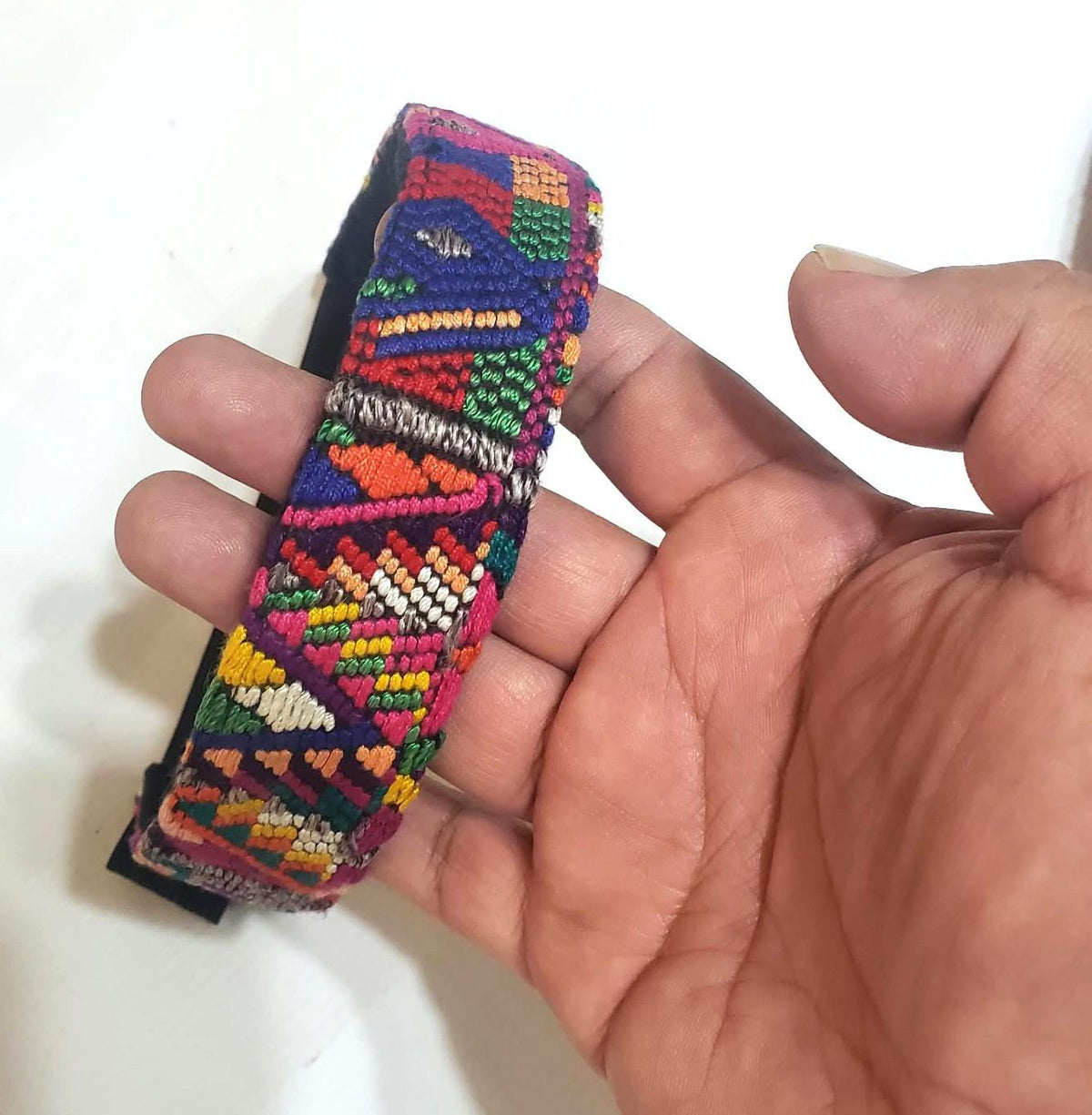 Guatemalan Embroidered Headband, Upcycled Huipil Boho Hair Band, Handwoven Fabric Headband, Mayan Artisan Hair Accessory, Fair Trade Gift