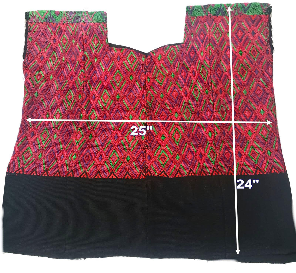 Handwoven Guatemalan Huipil Blouse from Santa María de Jesús - Geometric Brocade Top, Pink Green Purple Mayan Textile, Boho Ethnic Blouse