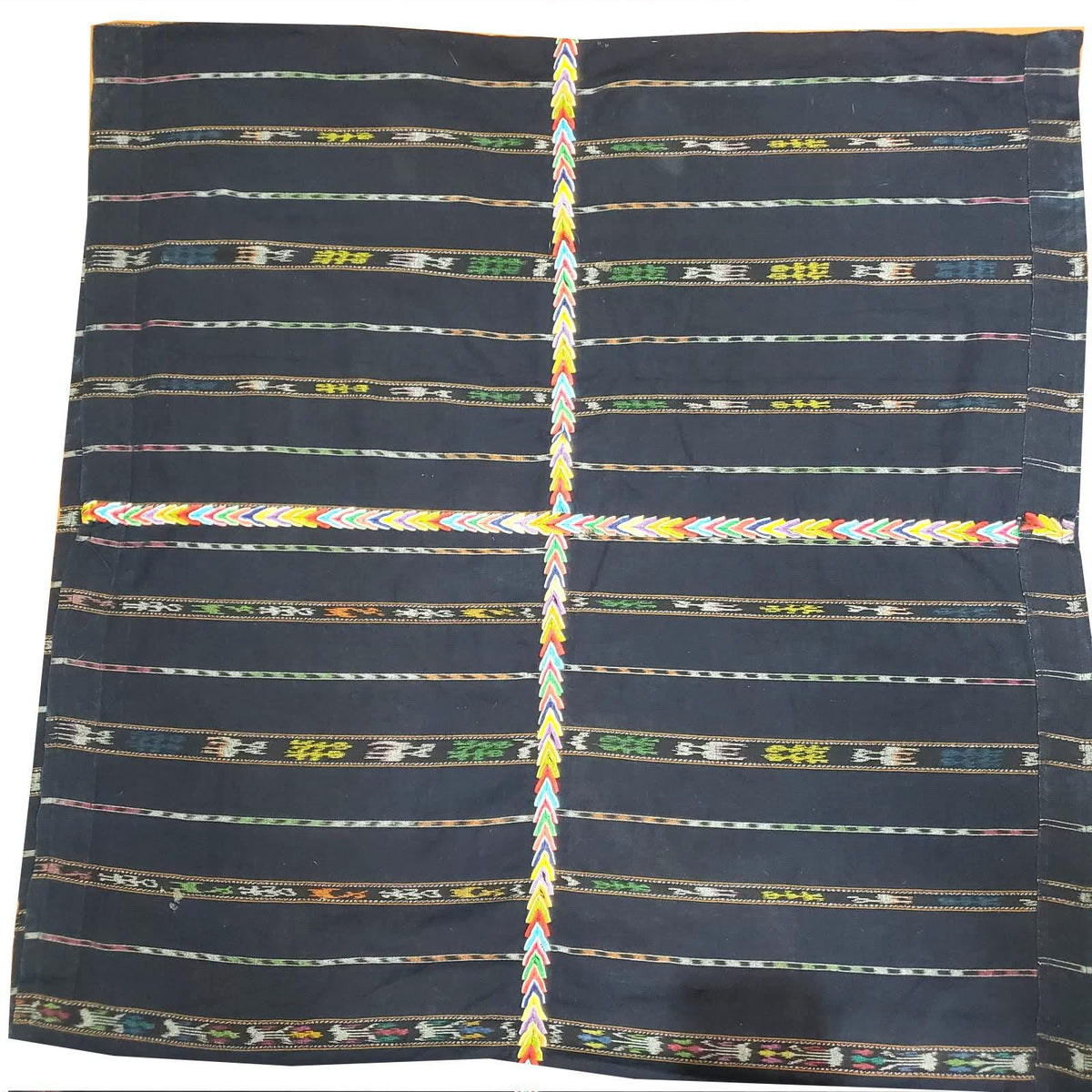 INDIGO Artisan Elegance TABLECLOTH, Embroidered Nahuala Heritage Table Cover, Vibrant Threads Dining Cloth