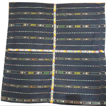 INDIGO Artisan Elegance TABLECLOTH, Embroidered Nahuala Heritage Table Cover, Vibrant Threads Dining Cloth