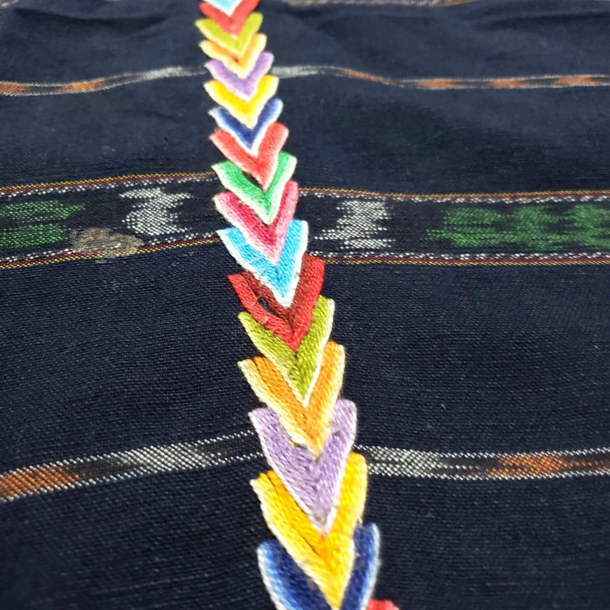 INDIGO Artisan Elegance TABLECLOTH, Embroidered Nahuala Heritage Table Cover, Vibrant Threads Dining Cloth