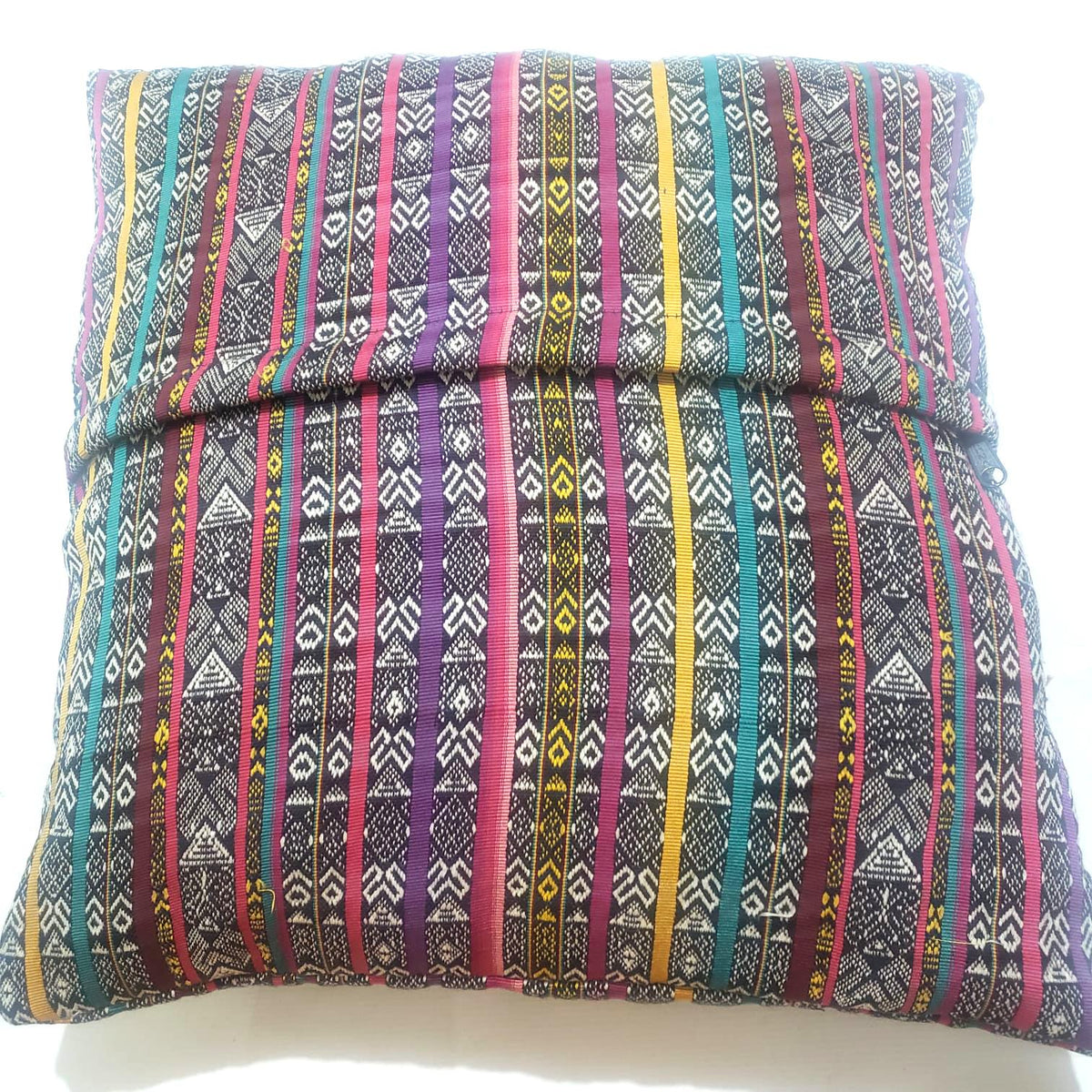 Handwoven Guatemalan Ikat Pillow Cover | Mayan Cotton Throw Cushion | Boho Ethnic Pillow Case 18x18 Custom Size Home Decor