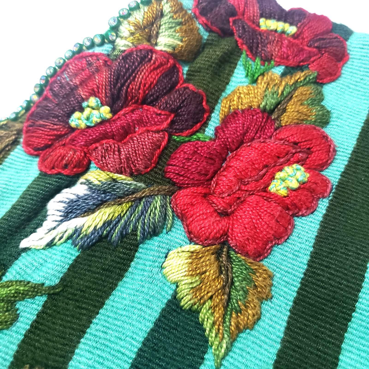 Vintage Hand Embroidered Guatemalan Huipil, Red Parrots Santiago Atitlan Blouse, Handwoven Ethnic Boho Top, Fair Trade Mayan Textile