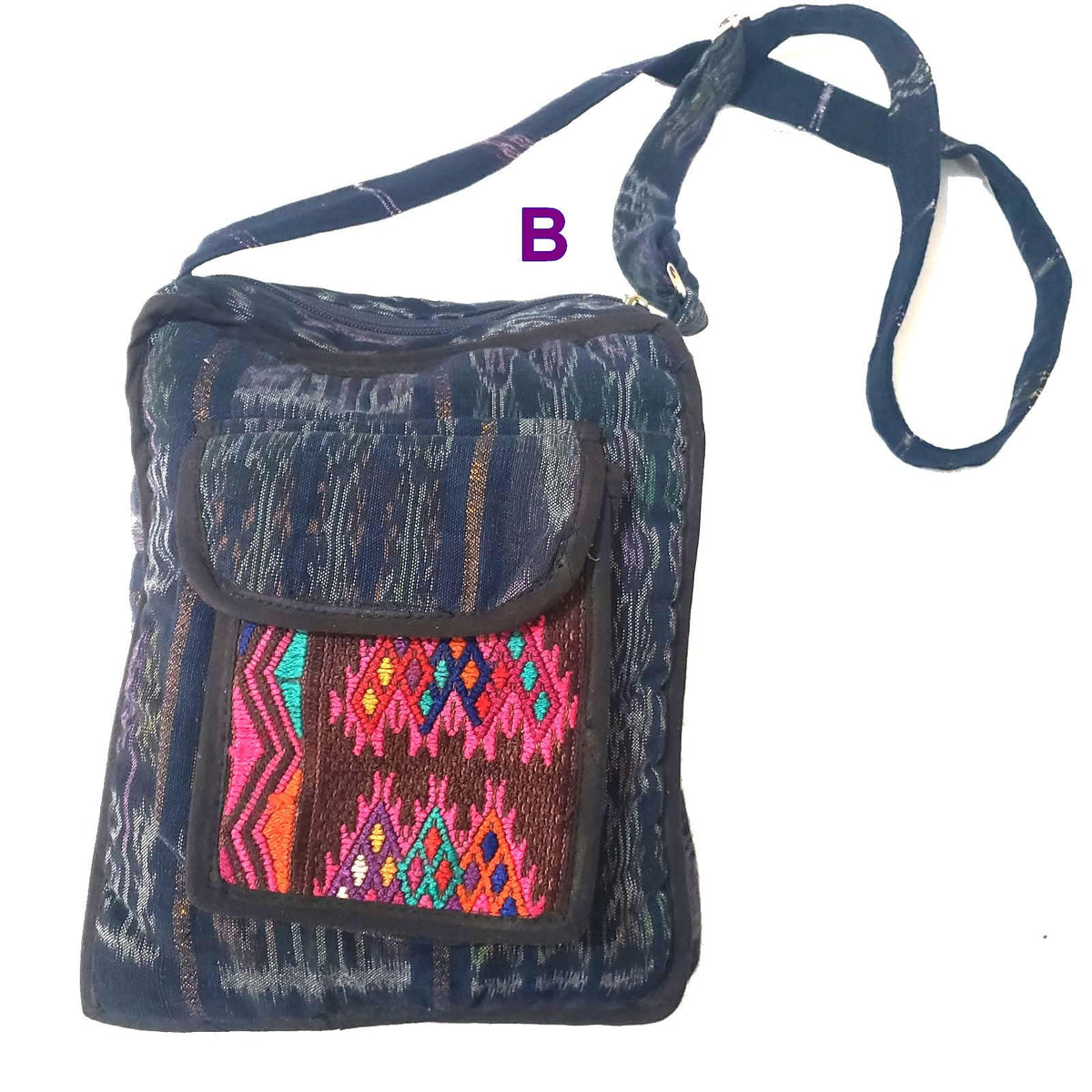 Guatemalan Huipil Leather Crossbody Purse, Fair Trade Artisan Purse