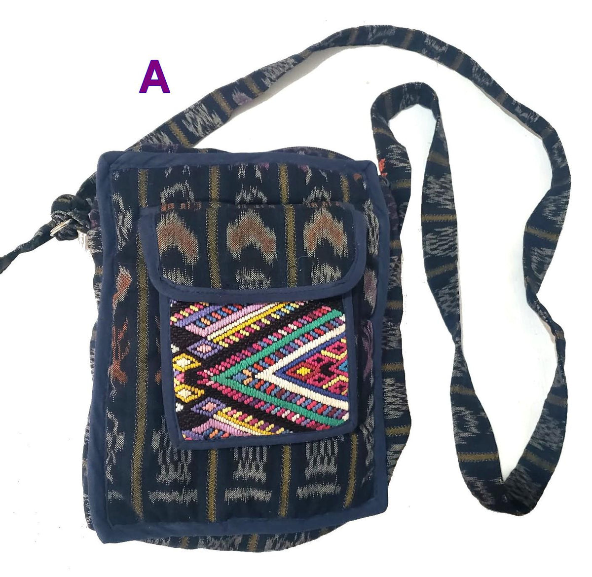 Guatemalan Huipil Leather Crossbody Purse, Fair Trade Artisan Purse