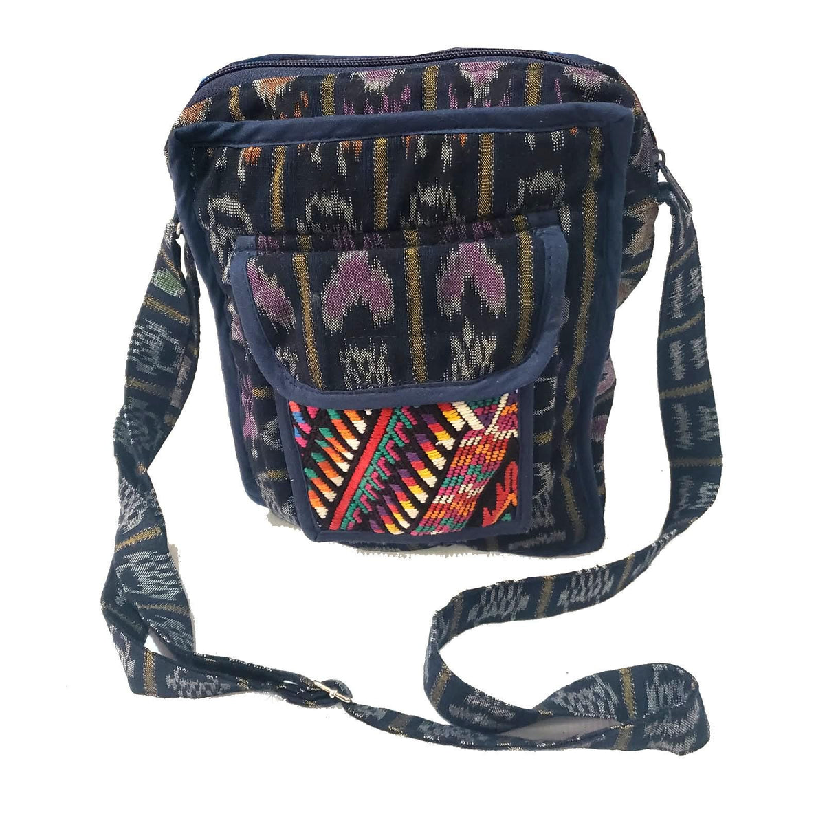 Guatemalan Huipil Leather Crossbody Purse, Fair Trade Artisan Purse