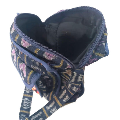 Guatemalan Huipil Leather Crossbody Purse, Fair Trade Artisan Purse