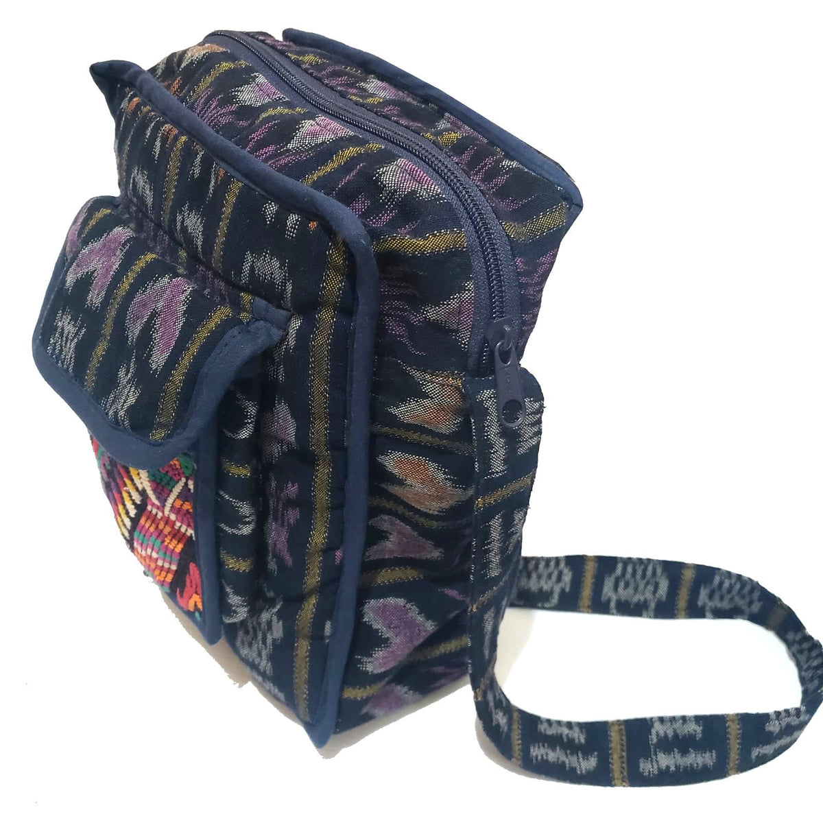 Guatemalan Huipil Leather Crossbody Purse, Fair Trade Artisan Purse
