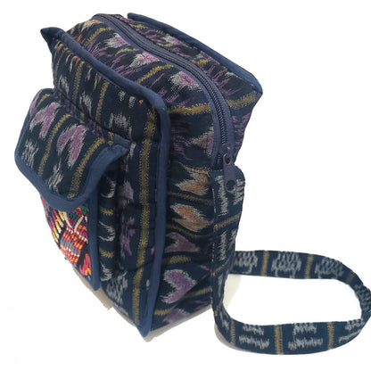 Guatemalan Huipil Leather Crossbody Purse, Fair Trade Artisan Purse