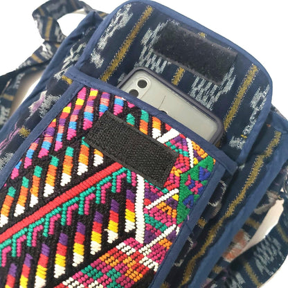Guatemalan Huipil Leather Crossbody Purse, Fair Trade Artisan Purse