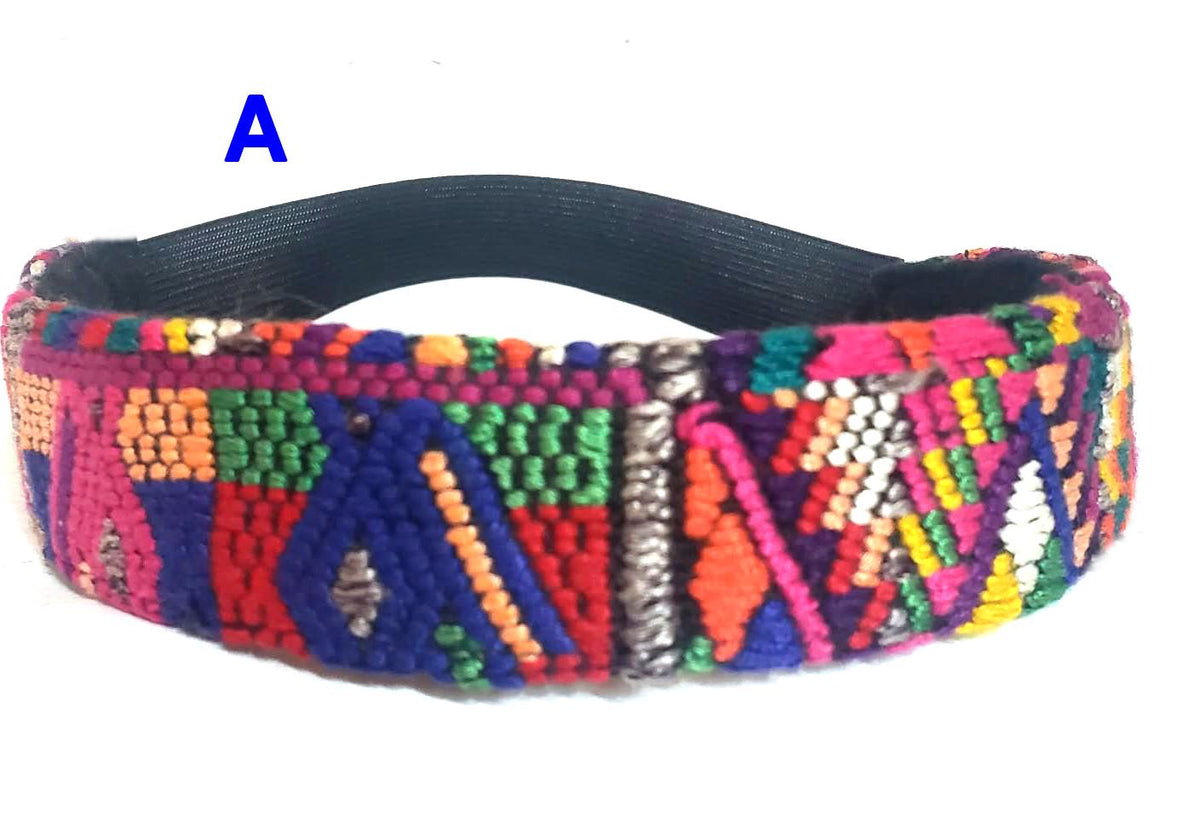 Guatemalan Embroidered Headband, Upcycled Huipil Boho Hair Band, Handwoven Fabric Headband, Mayan Artisan Hair Accessory, Fair Trade Gift