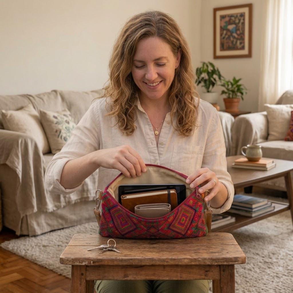 Guatemalan Leather Huipil Crossbody Clutch: Mayan Woven Purse
