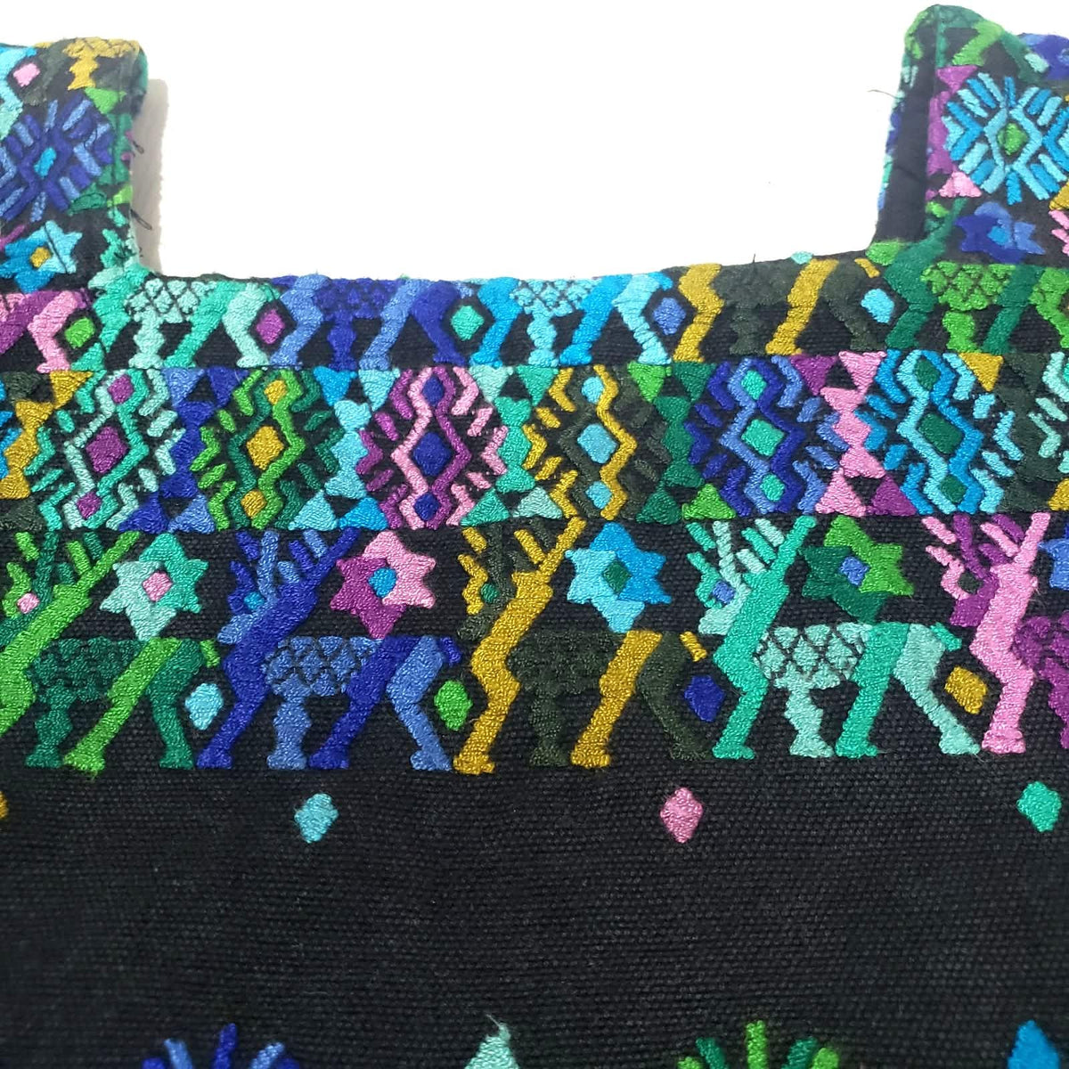 Handwoven Guatemalan Huipil Top - BURGUNDY Tactic Coban Traditional Embroidered Cotton Blouse with Deer & Geometric Motif, Large