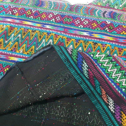 Cotton Unique Black Handmade WEAVED -San MARTIN JILOTEPEQUE- Huipil