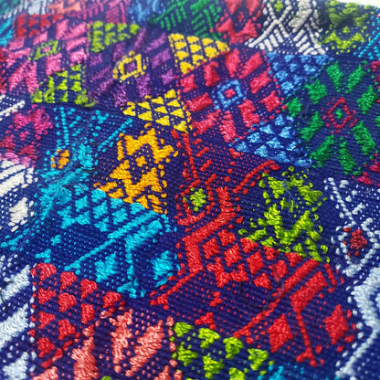 Handwoven Mayan Huipil Blouse, Tactic Alta Verapaz Guatemalan Top, Boho Embroidered Short Blouse 30x19, Authentic Fair Trade Top