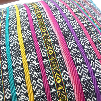 Handwoven Guatemalan Ikat Pillow Cover | Mayan Cotton Throw Cushion | Boho Ethnic Pillow Case 18x18 Custom Size Home Decor