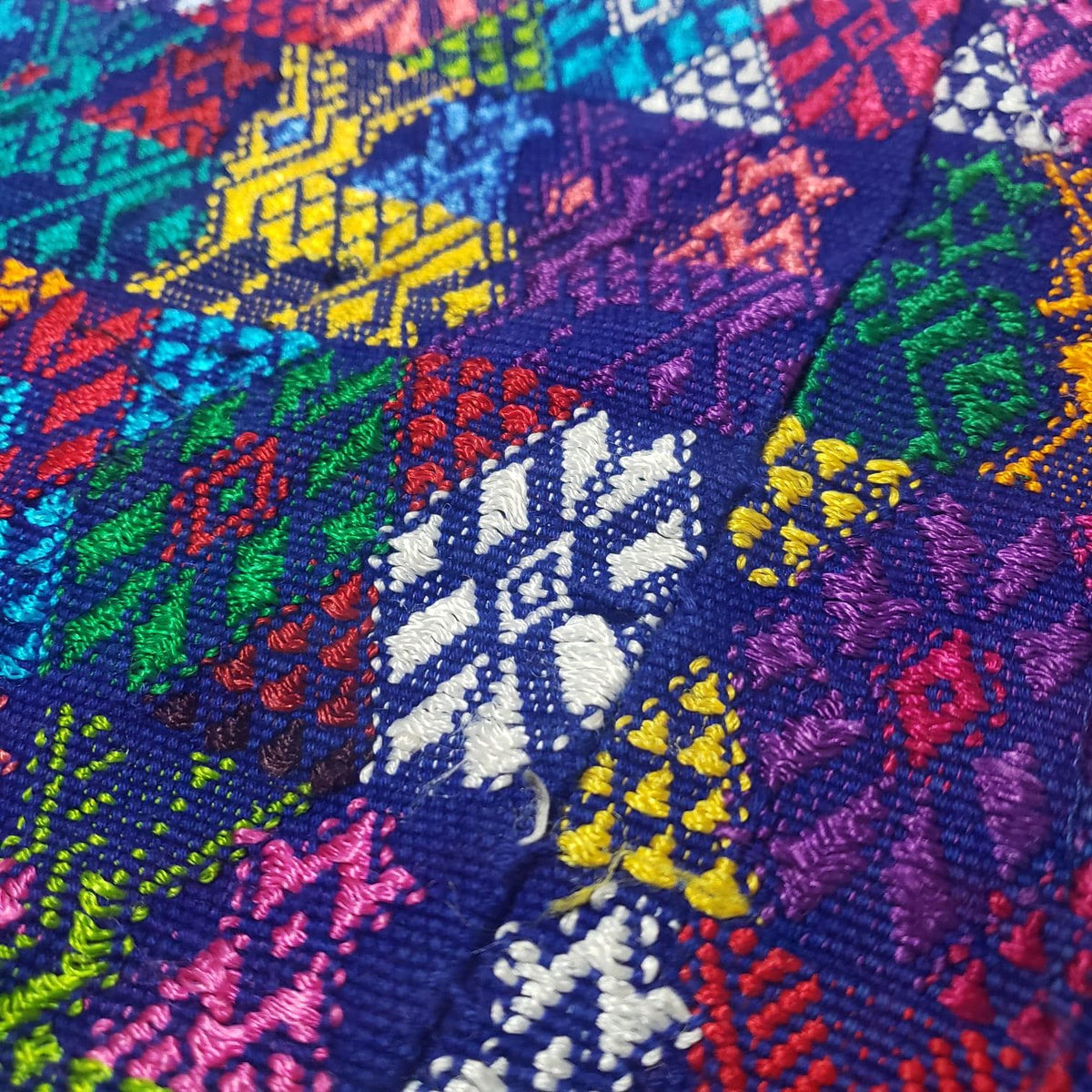 Handwoven Mayan Huipil Blouse, Tactic Alta Verapaz Guatemalan Top, Boho Embroidered Short Blouse 30x19, Authentic Fair Trade Top