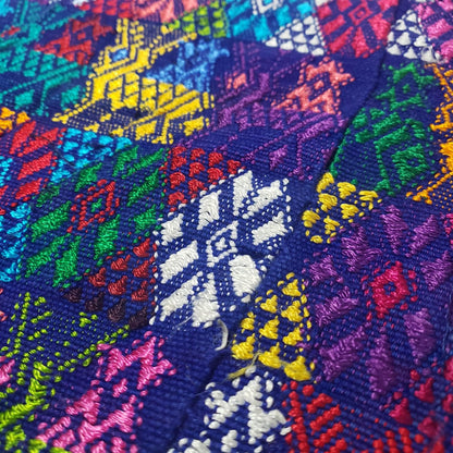 Handwoven Mayan Huipil Blouse, Tactic Alta Verapaz Guatemalan Top, Boho Embroidered Short Blouse 30x19, Authentic Fair Trade Top