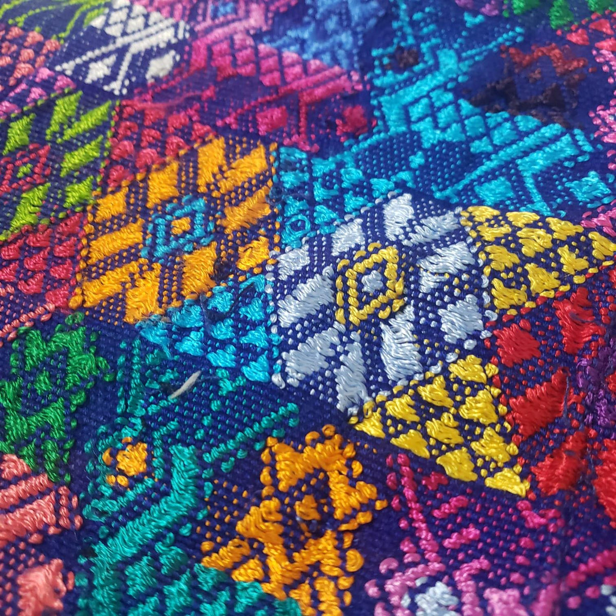 Handwoven Mayan Huipil Blouse, Tactic Alta Verapaz Guatemalan Top, Boho Embroidered Short Blouse 30x19, Authentic Fair Trade Top