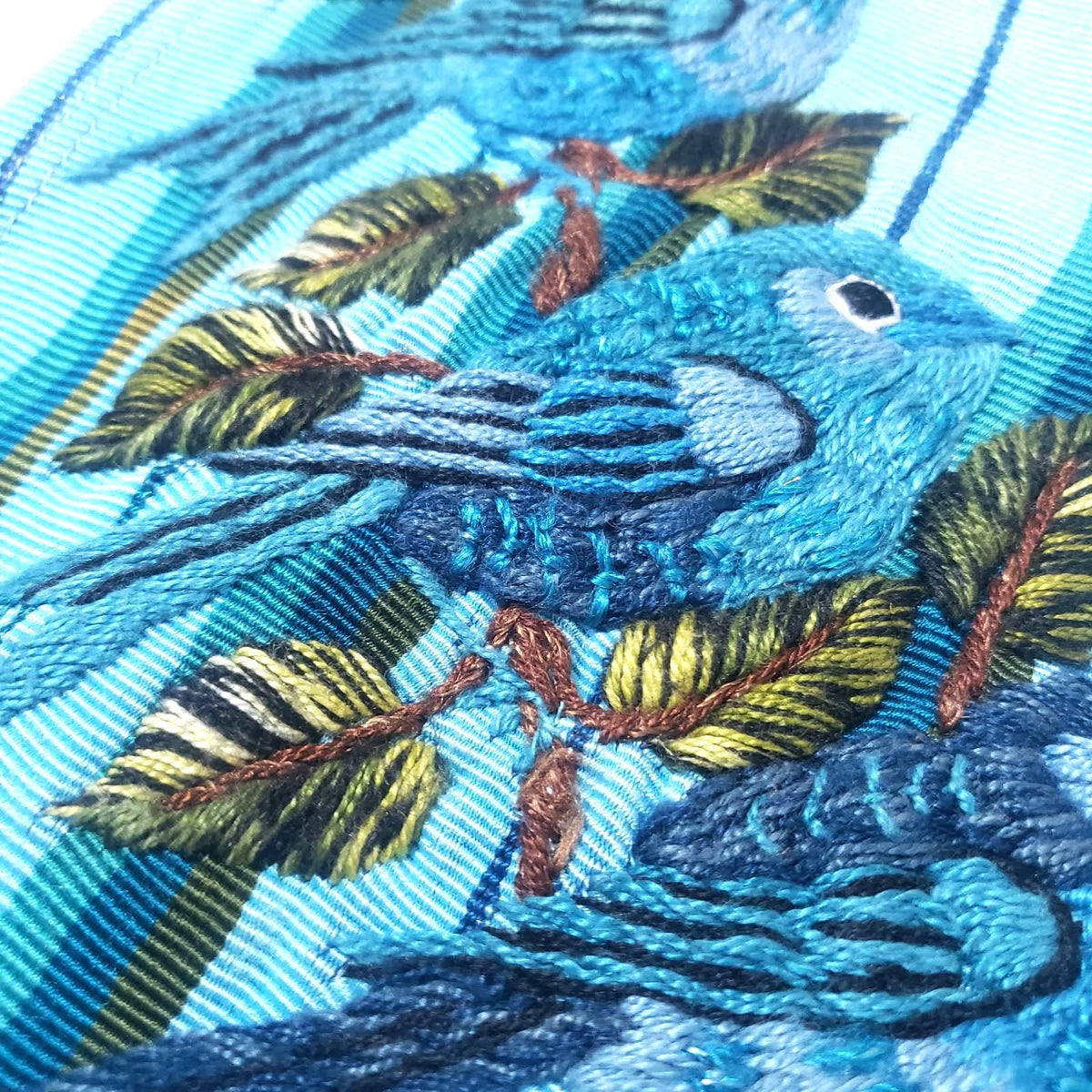 Teal Bird Embroidered Huipil Top, Authentic Santiago Atitlan Guatemalan Blouse, Artisan Handwoven Bird Collar Shirt Size Small