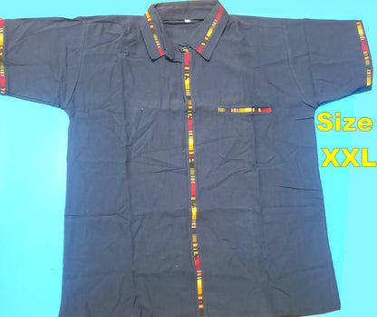 Men's Handwoven Accent Button Down Shirt, Guatemalan Fair Trade Short Sleeve Top, Breathable Cotton Summer Shirt