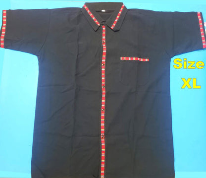 Men's Handwoven Accent Button Down Shirt, Guatemalan Fair Trade Short Sleeve Top, Breathable Cotton Summer Shirt