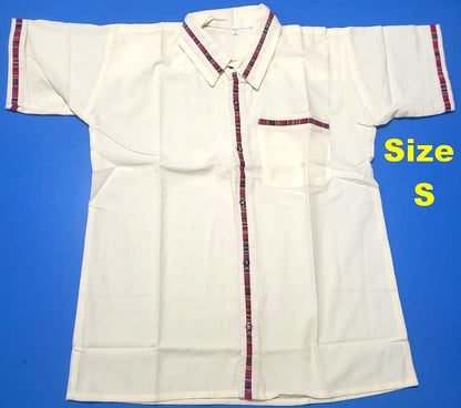 Men's Handwoven Accent Button Down Shirt, Guatemalan Fair Trade Short Sleeve Top, Breathable Cotton Summer Shirt