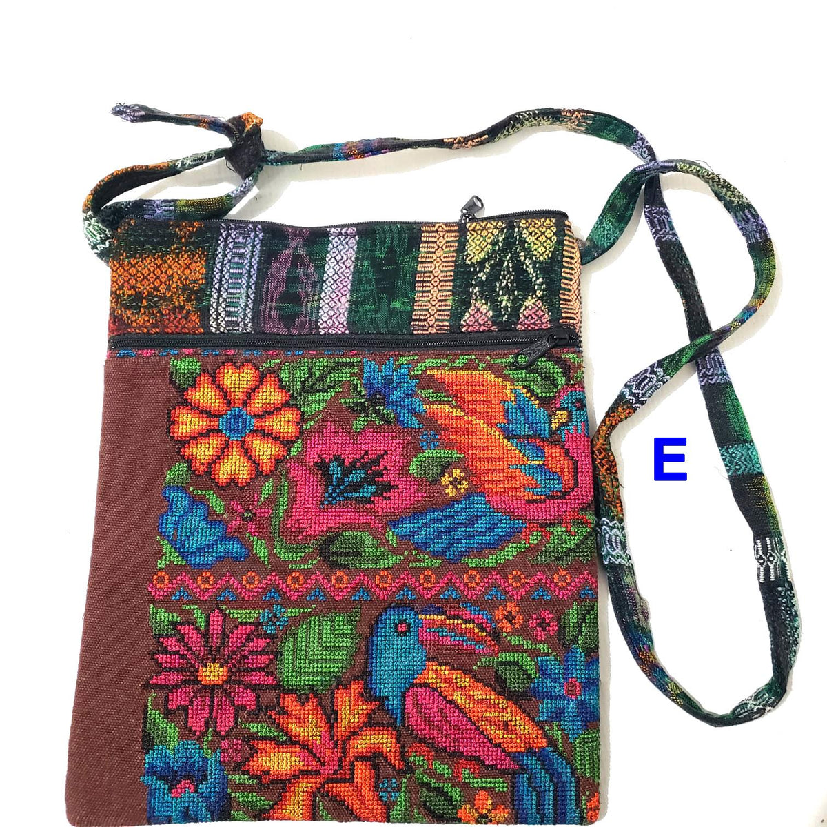 Upcycled Guatemalan Huipil Crossbody Bag | Handwoven Floral Shoulder Purse | Boho Artisan Canvas Travel Bag | Sustainable Mayan Gift for Her