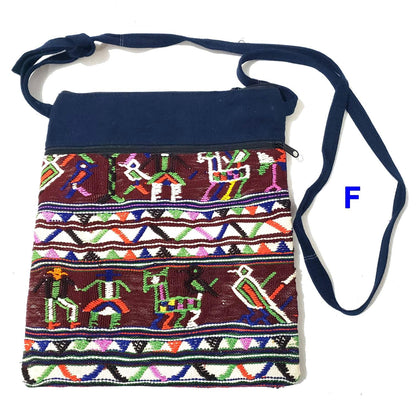 Upcycled Guatemalan Huipil Crossbody Bag | Handwoven Floral Shoulder Purse | Boho Artisan Canvas Travel Bag | Sustainable Mayan Gift for Her
