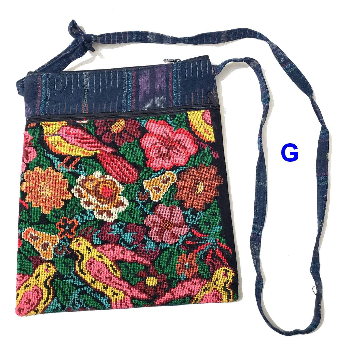 Upcycled Guatemalan Huipil Crossbody Bag | Handwoven Floral Shoulder Purse | Boho Artisan Canvas Travel Bag | Sustainable Mayan Gift for Her
