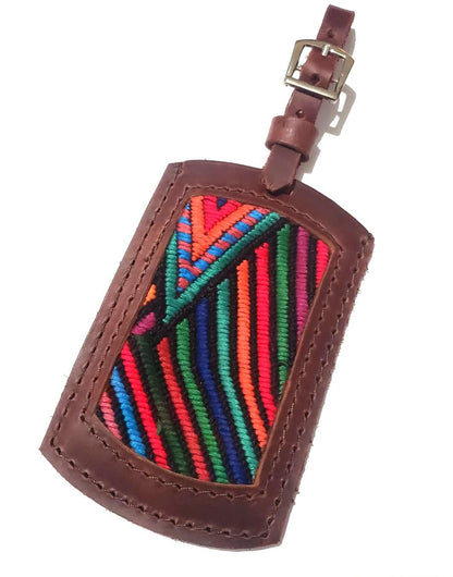 Handwoven Guatemalan Huipil Luggage Tag – Upcycled Textile Travel ID (Fair Trade)