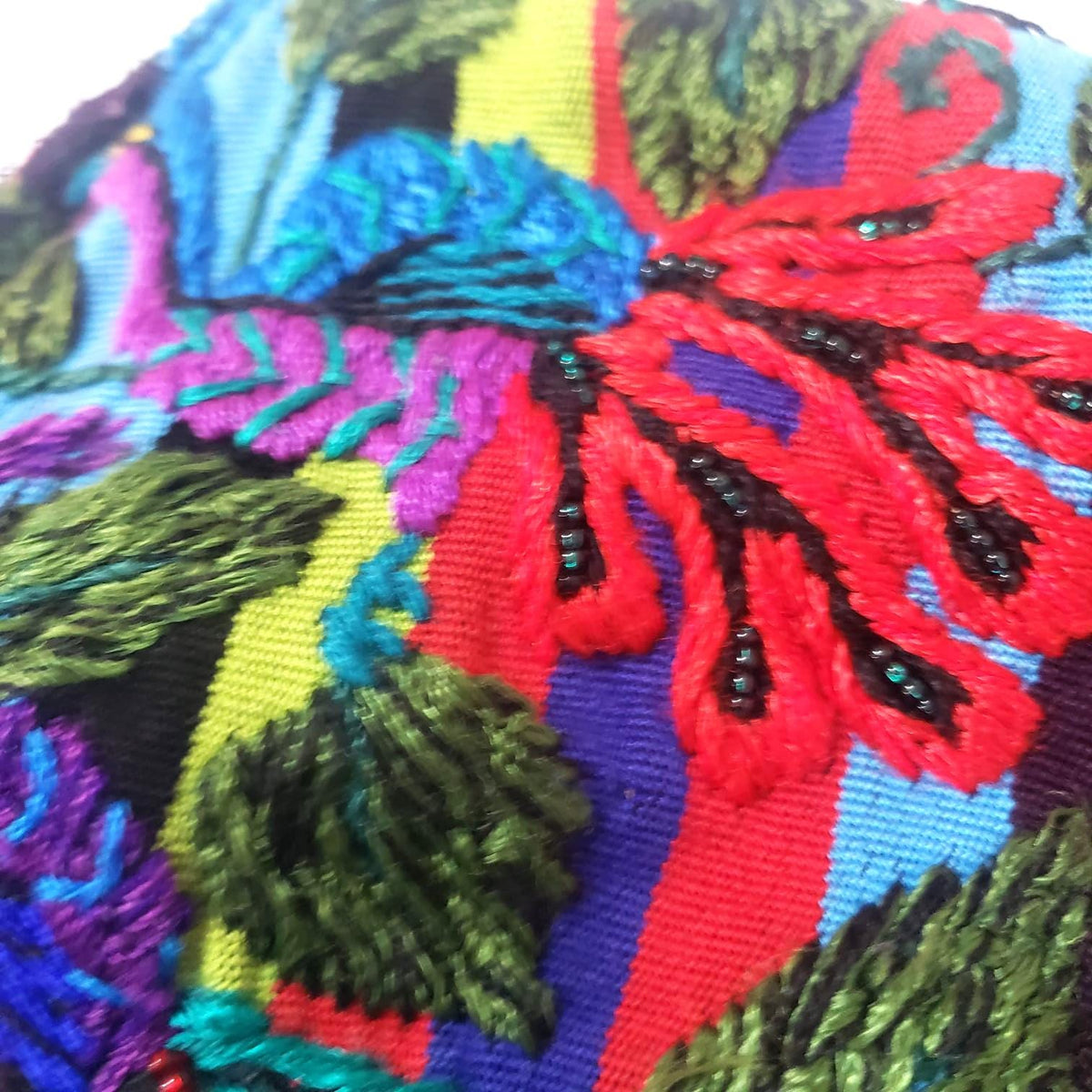 Hand-Embroidered Mayan Huipil Blouse | Santiago Atitlan Colorful Peacock Top | Traditional Handwoven Guatemalan Shirt
