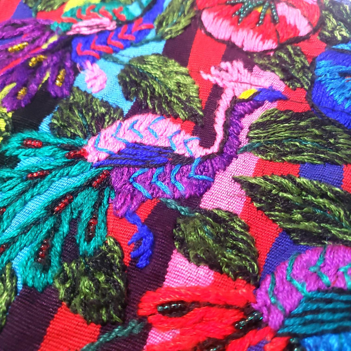 Hand-Embroidered Mayan Huipil Blouse | Santiago Atitlan Colorful Peacock Top | Traditional Handwoven Guatemalan Shirt