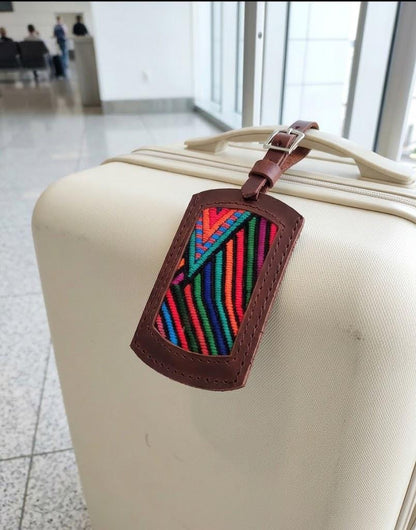 Handwoven Guatemalan Huipil Luggage Tag – Upcycled Textile Travel ID (Fair Trade)
