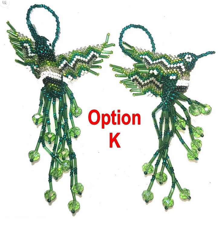 BEADED HUMMINGBIRD Hanging ORNAMENT Gift For Bird Lovers - Czech Glass Seed Beads And Nylon Thread - Mayan Fair Trade 