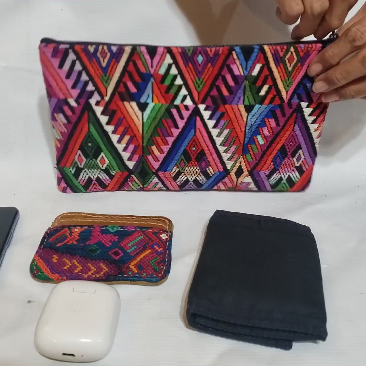 Guatemalan UPCYCLED huipil PURSE, Make Up Bag, HUIPIL Pouch