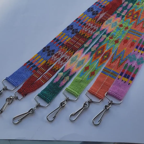 Czech glass beaded TRIBAL Fusion Lanyard