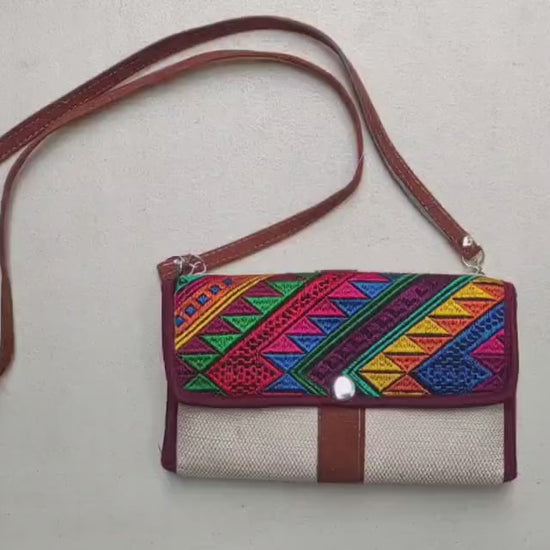 Guatemalan Huipil Crossbody PURSE, Handcrafted Upcycled Traditional Fabric, CHICHICASTENANGO Shoulder Purse NO Leather